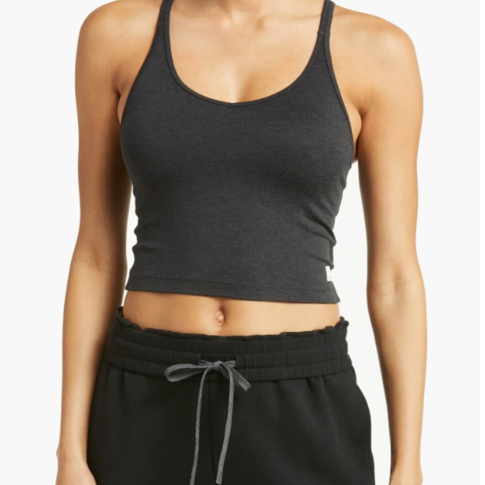 Vuori Halo Performance Crop Top - XL Black Heather